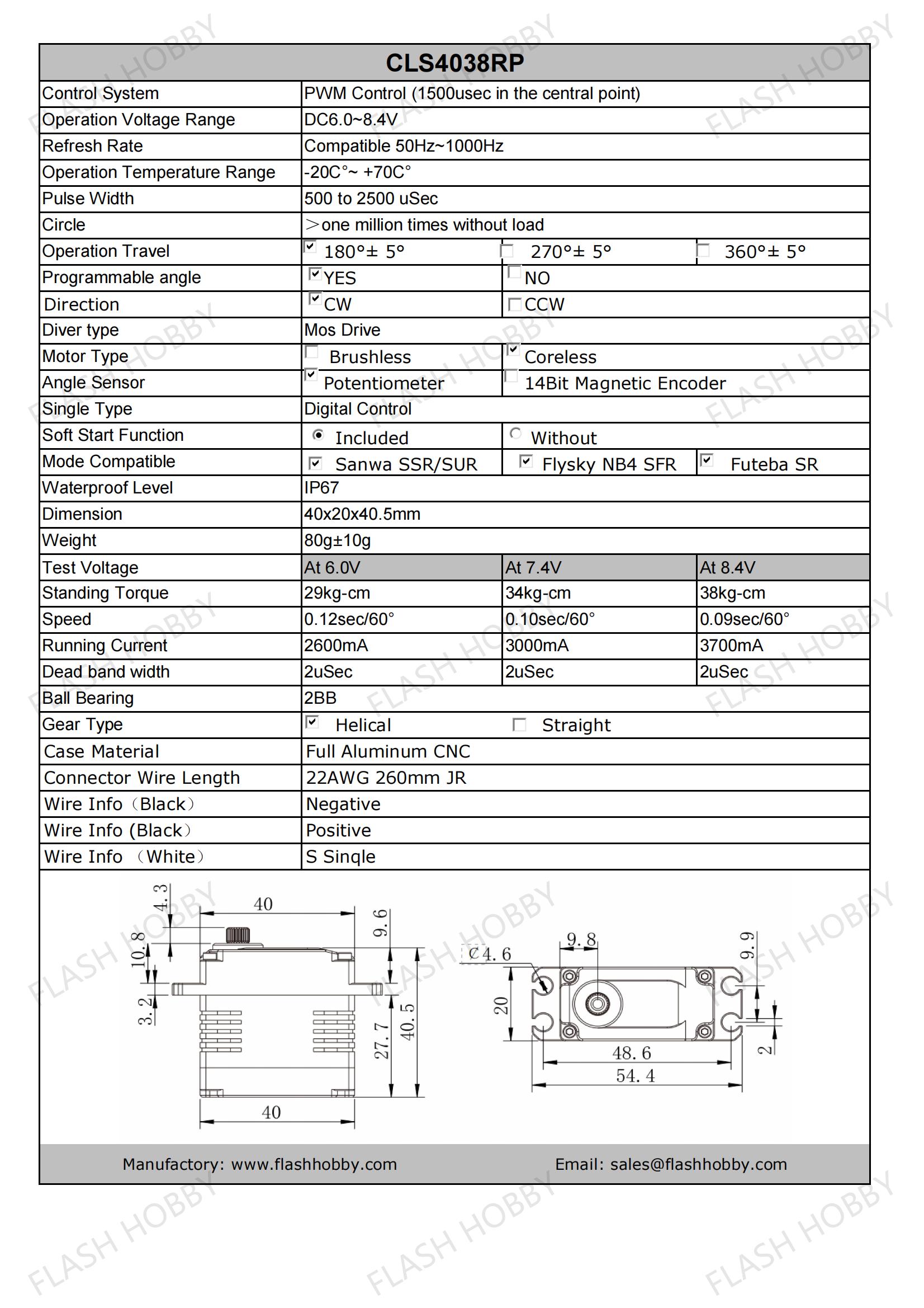 CLS4038RP 38KG 코어리스 서보